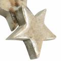 Floristik24 Streudeko estrella navideña mango madera lacada en blanco 6cm 16pzs