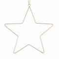 Floristik24 Decoración estrella para colgar metal dorado Ø35cm 4pcs