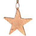 Floristik24 Estrella de cobre para colgar, decoración árbol de Navidad, colgantes de metal 8 × 9cm 2ud