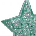 Floristik24 Estrella para colgar Verde menta 9,5cm 1pc