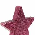 Floristik24 Estrella de purpurina dispersa 6.5cm rosa 36pcs