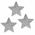 Floristik24 Estrellas esparcidas con purpurina Ø6,5cm plata 36pzs