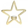 Floristik24 Portavelas decorativo estrella para colgar metal dorado 20cm