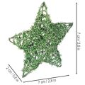 Juego de estrellas decorativas de alambre verde, dos tamaños, 10 cm, 12 piezas | Floristik24.es