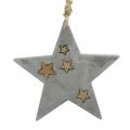 Floristik24 Estrellas navideñas para colgar en hormigón gris-dorado 11,5cm 3 piezas