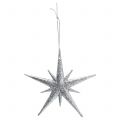 Floristik24 Decoración para árbol Estrella para colgar color plata con purpurina 13cm 12pzs