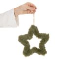 Colgantes de estrella de piel sintética, de felpa, para ventanas y puertas, 21 cm, 4 unidades | Floristik24.es