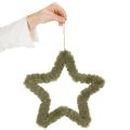 Estrella colgante de piel sintética para puertas y ventanas, 30 cm, 3 unidades. | Floristik24.es