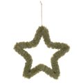 Estrella colgante de piel sintética para puertas y ventanas, 30 cm, 3 unidades. | Floristik24.es