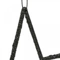 Floristik24 Adorno navideño estrella colgante brillo negro 17.5cm 9pcs