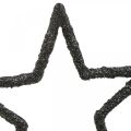 Floristik24 Adorno scatter estrellas navidad brillo negro Ø4cm 120p