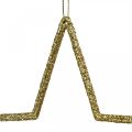 Floristik24 Adorno navideño estrella colgante brillo dorado 17.5cm 9pcs