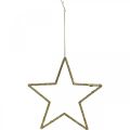 Floristik24 Adorno navideño estrella colgante brillo dorado 17.5cm 9pcs