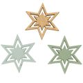 Floristik24 Decoraciones de estrellas de madera surtidas para decoración de mesa y manualidades, 3 cm, 72 piezas