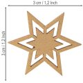 Decoraciones de estrellas de madera surtidas para decoración de mesa y manualidades, 3 cm, 72 piezas | Floristik24.es