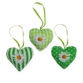 Floristik24 Corazón de tela para colgar verde 5cm 6pcs