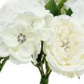 Deco bouquet blanco con perlas y pedrería 29cm