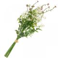 Ramo primaveral rosa artificial, blanco, verde ramo de flores artificiales H43cm