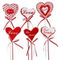 Floristik24 Tapones de ramo en forma de corazón, Día de San Valentín, decoración floral H6cm 6pcs