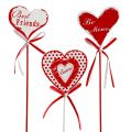 Floristik24 Tapones de ramo en forma de corazón, Día de San Valentín, decoración floral H6cm 6pcs