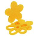 Floristik24 Scatter decoración fieltro flor amarillo clasificado 4cm 72pcs