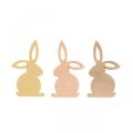 Floristik24 Scatter decoración madera, scatter piezas Pascua, conejito de Pascua tonos amarillos 4cm 72p