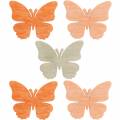 Floristik24 Scatter decoración mariposa mariposas de madera decoración de verano naranja, albaricoque, marrón 144 piezas