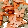 Floristik24 Scatter decoración mariposa mariposas de madera decoración de verano naranja, albaricoque, marrón 144 piezas