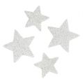 Floristik24 Scatter decoración estrellas blancas con mica 4-5cm 40p