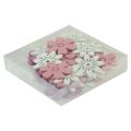 Floristik24 Decoración dispersa flores de mesa madera blanco rosa violeta 3,5 cm 36 piezas