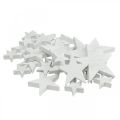 Floristik24 Scatter decoración madera estrellas Navidad blanco 2,5/4,5/6,5cm 29p