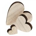 Floristik24 Corazones de madera Scatter Decoración Corazón Naturaleza Marrón Decoración de mesa 29St