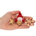 Juego de adornos de paja para árbol de Navidad: figuras y estrellas de 6 cm, 30 unidades. | Floristik24.es