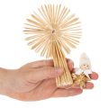 Juego de estrellas de paja para adornos de árbol de Navidad, figuras y estrellas, 35 piezas | Floristik24.es