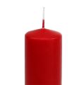 Floristik24 Velas de pilar rojas velas de Adviento velas rojas 200/50mm 24ud
