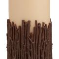 Floristik24 Vela de pilar ramas decoración vela rústico beige 150/70mm 1ud