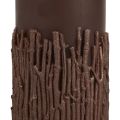 Floristik24 Vela de pilar ramas vela decorativa marrón oscuro 150/70mm 1ud