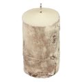 Floristik24 Vela de pilar vela de corteza de árbol decoración de abedul crema 140/80mm