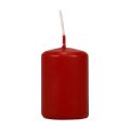 Floristik24 Velas de pilar rojas velas de Adviento pequeñas rojas antiguas 60/40mm 24ud