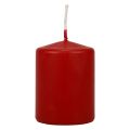 Floristik24 Velas de pilar rojas velas de Adviento pequeñas rojas antiguas 70/50mm 24ud