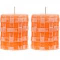 Floristik24 Velas de columna rústica naranja 80/65 vela rústica velas de cera 2 piezas