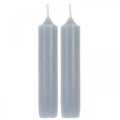 Floristik24 Velas de pilar azul claro, cortas, Ø2,2 cm, Al. 11 cm, 6 piezas