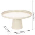 Plato redondo decorativo de color beige con una base de 40 cm de altura. | Floristik24.es