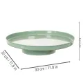 Plato decorativo redondo verde sobre soporte para mesa, 30 cm. | Floristik24.es