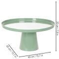 Mesa decorativa redonda de metal verde, de 40 cm de diámetro, con borde alto. | Floristik24.es