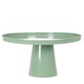 Mesa decorativa redonda de metal verde, de 40 cm de diámetro, con borde alto. | Floristik24.es