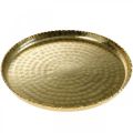 Floristik24 Bandeja redonda de metal, plato decorativo dorado, decoración oriental Ø30cm