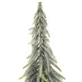 Abeto artificial, escarchado, árbol decorativo sobre una base de madera para decoración invernal y navideña, 75 cm. | Floristik24.es