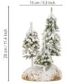 Abetos cubiertos de nieve, paisaje invernal artificial para decoración de mesa y pueblo navideño, 29 cm. | Floristik24.es