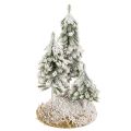 Abetos cubiertos de nieve, paisaje invernal artificial para decoración de mesa y pueblo navideño, 29 cm. | Floristik24.es